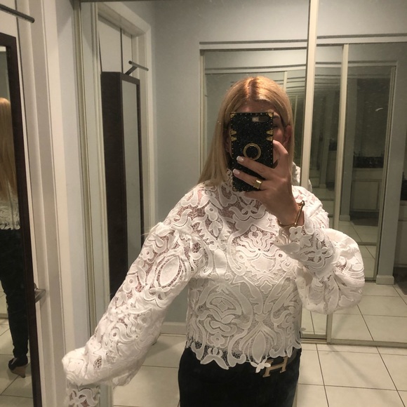 VIP: Italian Handmade lace blouse, Stunning white one of a kind. - Picture 3 of 15